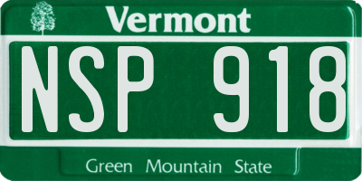 VT license plate NSP918