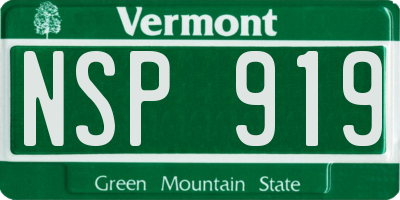 VT license plate NSP919