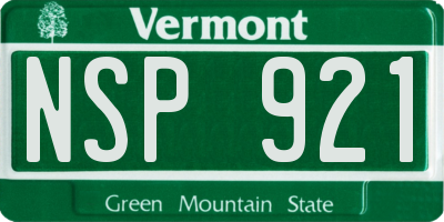 VT license plate NSP921
