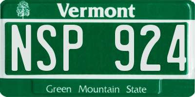 VT license plate NSP924