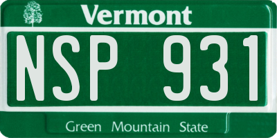 VT license plate NSP931