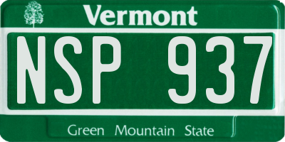VT license plate NSP937
