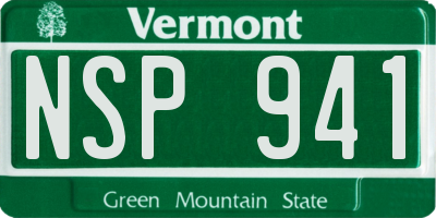 VT license plate NSP941