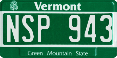 VT license plate NSP943