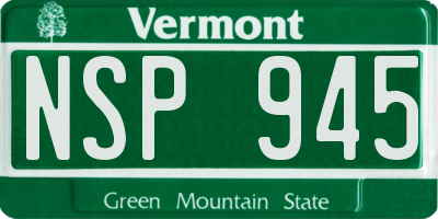 VT license plate NSP945