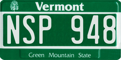 VT license plate NSP948