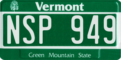 VT license plate NSP949