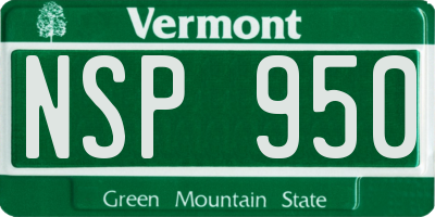 VT license plate NSP950