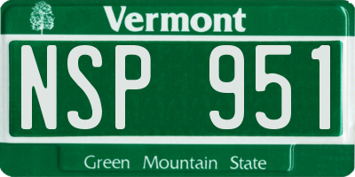 VT license plate NSP951