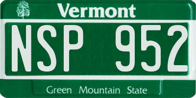 VT license plate NSP952