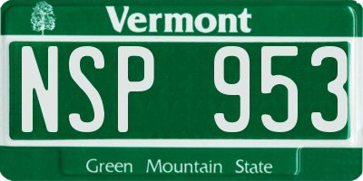 VT license plate NSP953