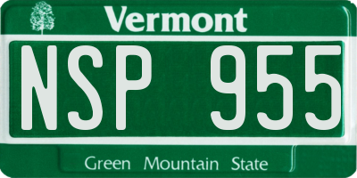 VT license plate NSP955