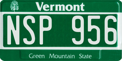 VT license plate NSP956