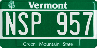 VT license plate NSP957