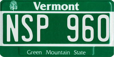 VT license plate NSP960