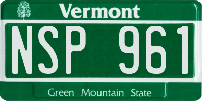 VT license plate NSP961