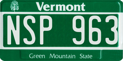 VT license plate NSP963