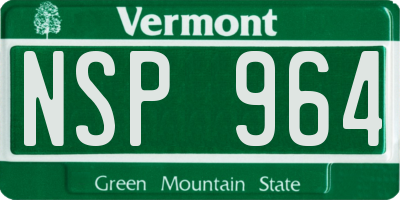 VT license plate NSP964