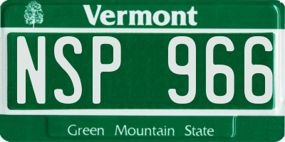 VT license plate NSP966