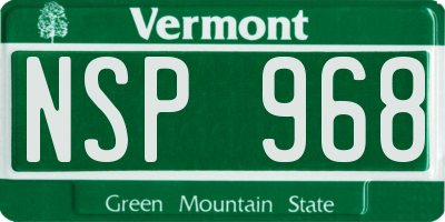 VT license plate NSP968