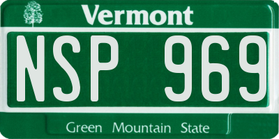 VT license plate NSP969