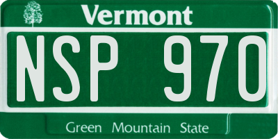 VT license plate NSP970