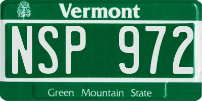 VT license plate NSP972