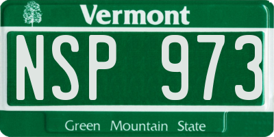 VT license plate NSP973
