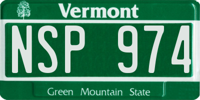VT license plate NSP974