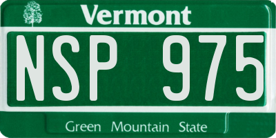 VT license plate NSP975