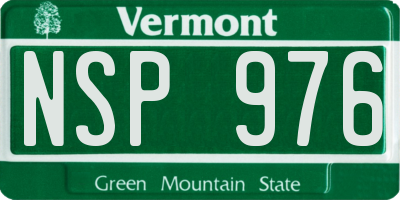 VT license plate NSP976