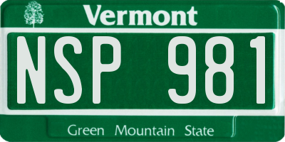 VT license plate NSP981