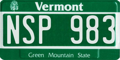 VT license plate NSP983