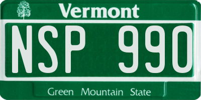 VT license plate NSP990
