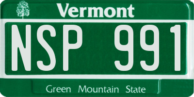 VT license plate NSP991