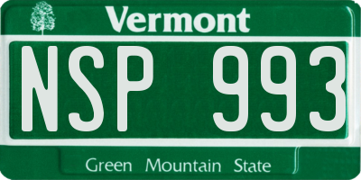 VT license plate NSP993