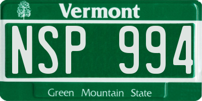 VT license plate NSP994