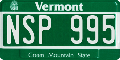 VT license plate NSP995