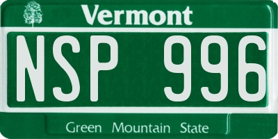 VT license plate NSP996
