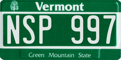 VT license plate NSP997