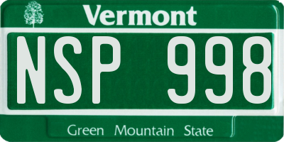 VT license plate NSP998
