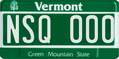 VT license plate NSQ000