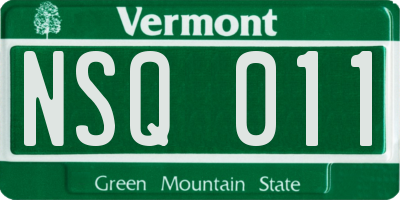 VT license plate NSQ011