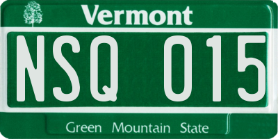 VT license plate NSQ015