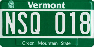 VT license plate NSQ018