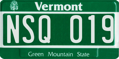 VT license plate NSQ019