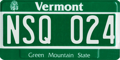 VT license plate NSQ024