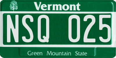 VT license plate NSQ025
