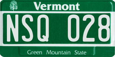VT license plate NSQ028