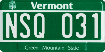VT license plate NSQ031